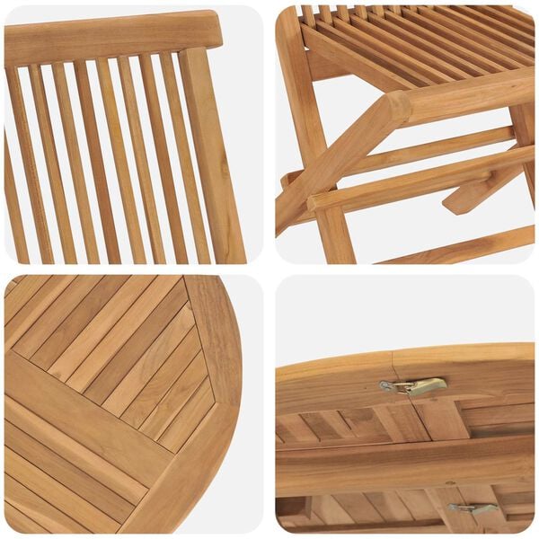 vidaXL Set da Pranzo per Giardino 5 pcs Marrone Legno di teak solido