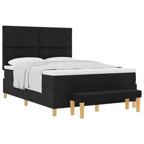 vidaXL Letto a molle con materasso Nero 160 x 200 cm Tessuto