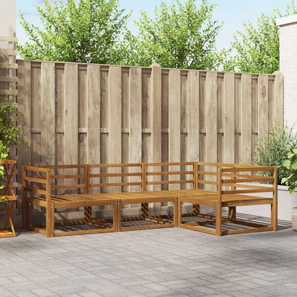 vidaXL Set di divani da esterno 4 pcs Naturale