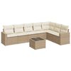 vidaXL Set Divano da Giardino 8 pz con Cuscini Beige in Polyrattan