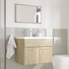 vidaXL Set Mobili da Bagno 3 pz Rovere Sonoma in Legno Multistrato