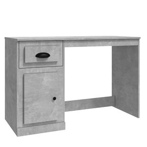 vidaXL Scrivania Cassetto Grigio Cemento 115x50x75cm Legno Multistrato