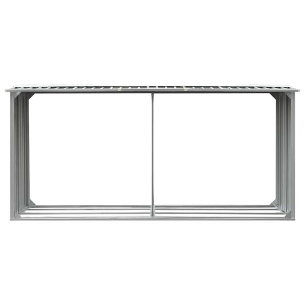 vidaXL Capannone da Giardino in Acciaio Zincato 330x92x153cm Grigio