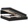 vidaXL Letto con contenitore LED e materasso Nero 180 x 200 cm Tessuto