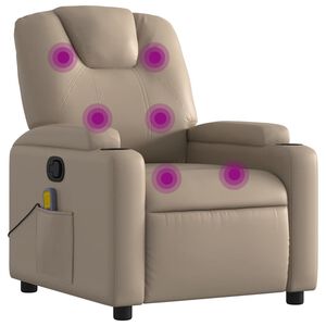 vidaXL Poltrona Massaggiante Reclinabile cappuccino in Similpelle