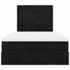 vidaXL Struttura Letto Pouf con Materassi Nero 120x200 cm Velluto