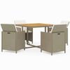 vidaXL Set da Pranzo da Giardino 5 pz con Cuscini Beige in Polyrattan