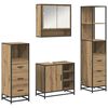 vidaXL Set di mobili per il bagno 4 pz Rovere artigianale