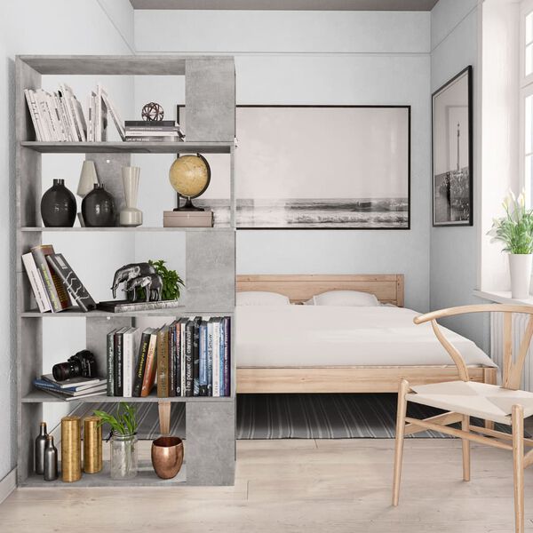 vidaXL Libreria/Divisorio Grigio Cemento 80x24x159cm Legno Ingegnerizzato