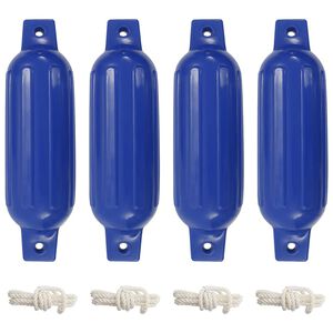 vidaXL Paraurti per Gommone 4 pz Blu &Oslash; 11x40 cm in PVC