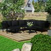 vidaXL Set Divani da Giardino 8 pz con Cuscini Neri in PVC