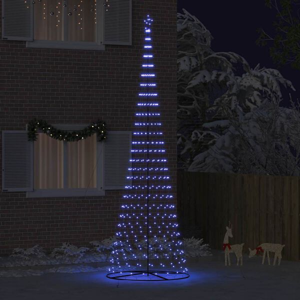 vidaXL Albero di Natale LED con 555 LED Blu 500 cm Metallo
