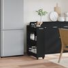 vidaXL Mobile con Ruote Nero 60x22x79 cm in Legno Multistrato