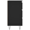 vidaXL Comodino Nero 40x35x69 cm in Legno Multistrato