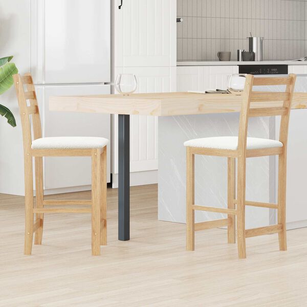 vidaXL Sedie da pranzo 2 pcs Naturale 40 x 47,5 x 99,5 cm