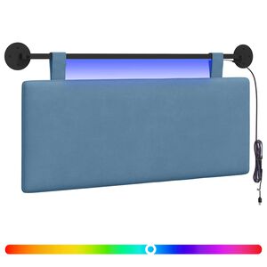 vidaXL Testiera sospesa Con luce LED Blu Tessuto in Cords