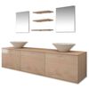 vidaXL Mobili da Bagno con Lavabo Set 8 pz Beige