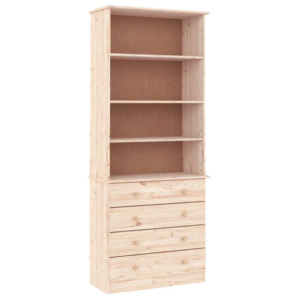 vidaXL Libreria con Cassetti ALTA 77x35x186,5cm Legno Massello di Pino