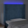 vidaXL Testiera a LED Blu Scuro 93x16x118/128 cm in Velluto