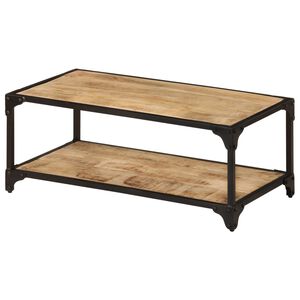 vidaXL Tavolino da Salotto 90x45x35 cm Legno Massello di Mango Grezzo
