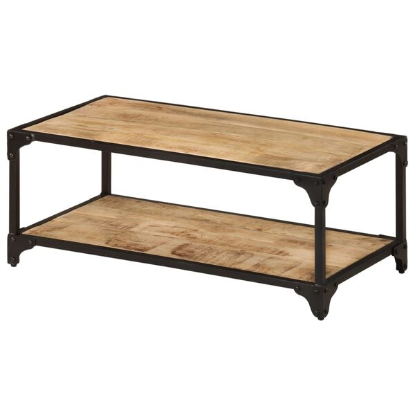 vidaXL Tavolino da Salotto 90x45x35 cm Legno Massello di Mango Grezzo