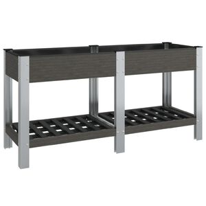 vidaXL Fioriera Rialzata Giardino con Ripiano Grigia 175x50x75 cm WPC