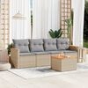 vidaXL Set Divano da Giardino 5 pz con Cuscini Beige in Polyrattan