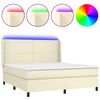 vidaXL Giroletto a Molle con Materasso e LED Crema 180x200 cm