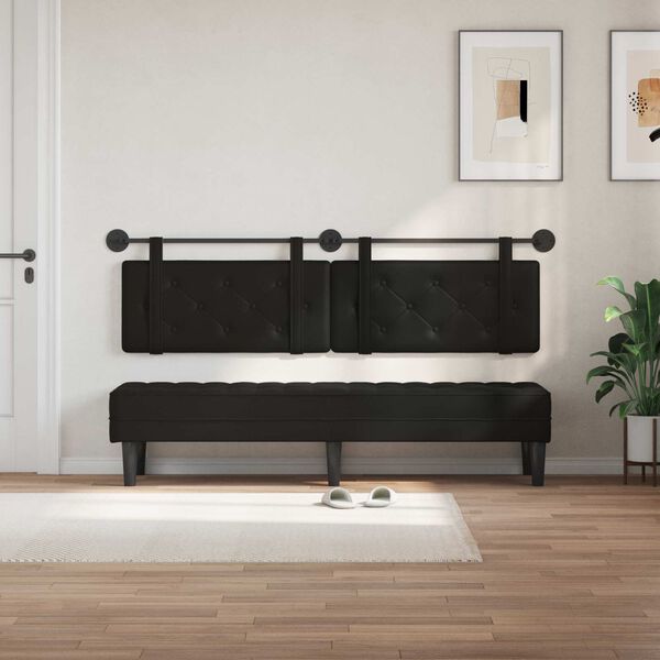 vidaXL Testata appesa Nero 170 x 55 x 5 cm Pelle Sintetica