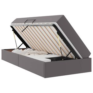 vidaXL Letto con contenitore e materasso 2 pz Grigio Pelle