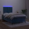 vidaXL Letto a Molle con Materasso e LED Blu Scuro 120x200cm