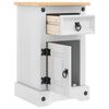 vidaXL Comodino con cassetto Bianco 35 x 32,5 x 58 cm Pino massello