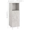vidaXL Mobile da Bagno Grigio Cemento 30x30x95 cm in Legno Multistrato