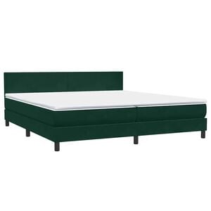 vidaXL Giroletto a Molle con Materasso Verde Scuro 180x220 cm Velluto