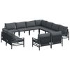 vidaXL Set Divano da Giardino 11 pz Nero Acciaio