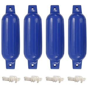 vidaXL Paraurti per Gommone 4 pz Blu &Oslash; 11x40 cm in PVC