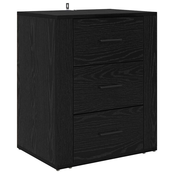 vidaXL Armadio da Notte Rovere nero 50 x 36 x 60 cm Legno multistrato