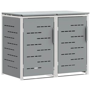 vidaXL Stoccaggio contenitore a ruote for 2 Bins 240L Acciaio Inox