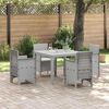 vidaXL Set da Pranzo per Giardino 5 pcs Grigio chiaro Rattan Polt