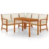 vidaXL Set da Pranzo Giardino 4pz con Cuscini Legno Massello di Acacia