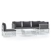 vidaXL Set Salotto da Giardino 6 pz con Cuscini in Acciaio Bianco