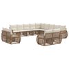 vidaXL Set Divano da Giardino 13 pz Beige e Bianco Crema polyrattan