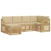 vidaXL Set di divani da esterno 6 pcs Bianco e Beige Poliestere