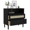 vidaXL Credenza SENJA Aspetto Rattan Nero 80x40x80 cm Massello Pino