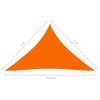 vidaXL Parasole a Vela Tessuto Oxford Triangolare 3x3x4,24m Arancione