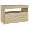vidaXL Comodino con Luci LED Sonoma 60x35x40 cm in Legno Multistrato