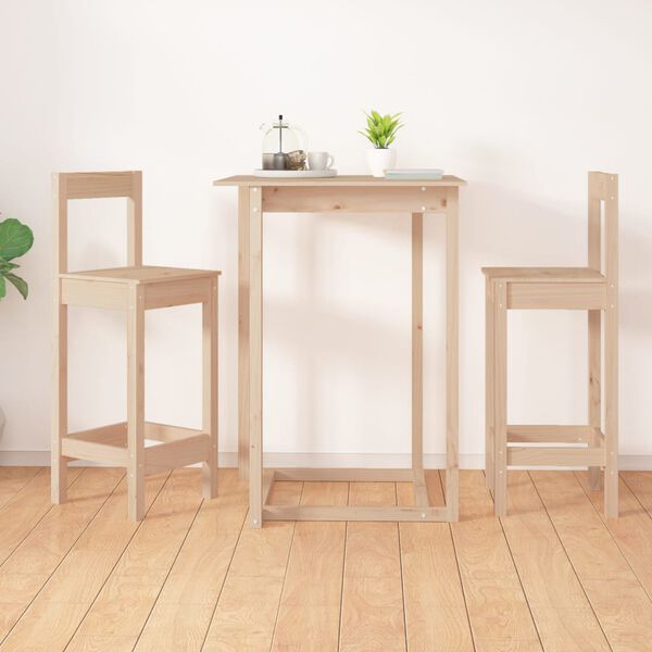 vidaXL Sedie da Bar 2 pz 40x41,5x112 cm in Legno Massello di Pino