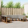 vidaXL Set di divani da esterno 9 pcs Grigio Naturale e Chiaro