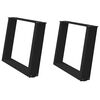 vidaXL Gambe per Tavolino da Caff&egrave; a Forma di U 2 pz Nere 70x(42-43) cm Acciaio