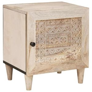 vidaXL Armadio da Notte Beige 40 x 33 x 46 cm Legno massello di acacia